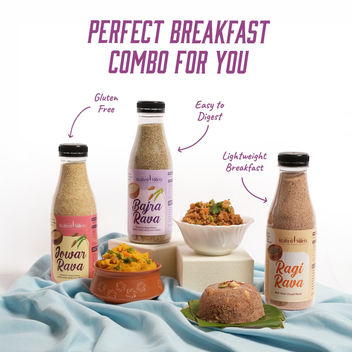 Jowar Rava, Bajra Rava and Ragi Rava